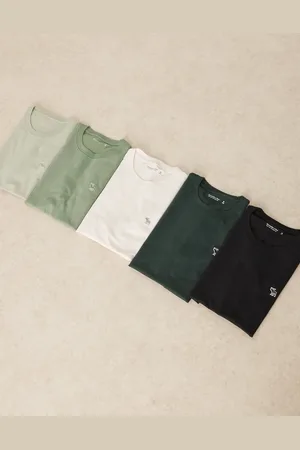 Abercrombie & Fitch 5 pack icon logo t-shirt in -Multi
