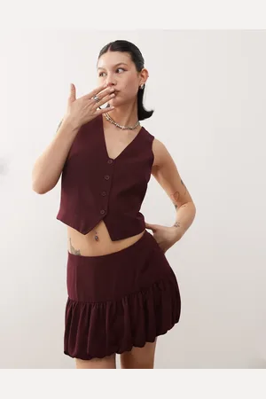 COLLUSION Fitted waistcoat in (part of a set)-Red