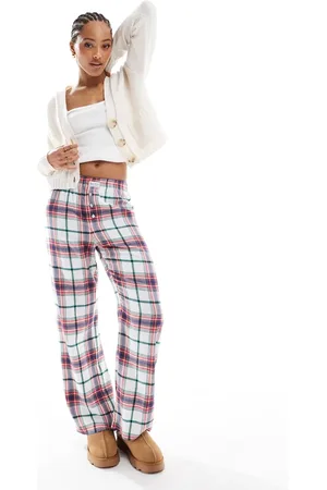 Cotton On Cotton On relaxed flannel pyjama bottoms in vintage cream check