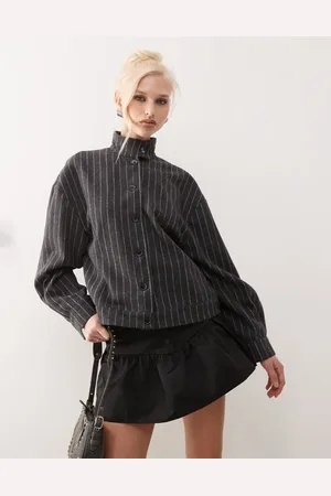 Motel Lastika pinstripe jacket in -Grey