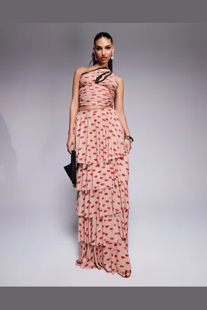 AFRM Jace ruffle maxi skirt in print (part of a set)-Multi