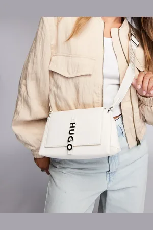 HUGO BOSS Mel crossbody bag in off white with metal logo hardware