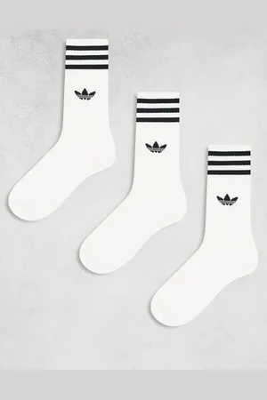 adidas 3 pack solid high crew socks in -Black