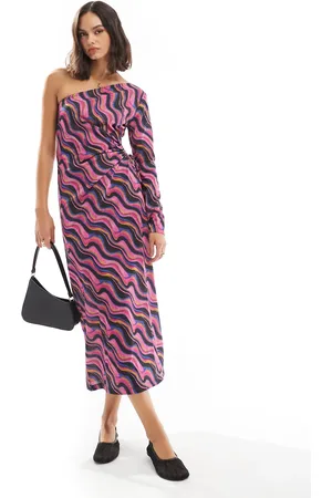 SCALPERS Off shoulder dress in multicolour