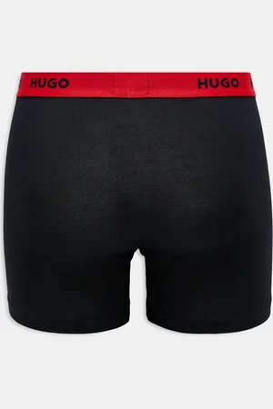 HUGO BOSS HUGO Bodywear 3 pack boxer briefs in black and red with design print