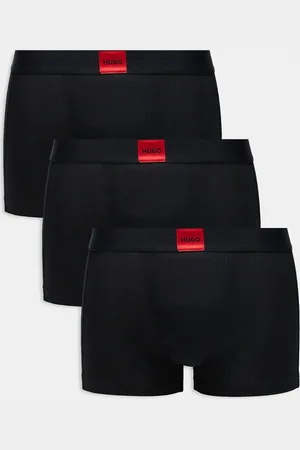 HUGO BOSS HUGO Bodywear 3 pack trunks in with front red label logo