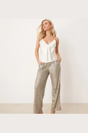JDY Ribbed wide leg pants in