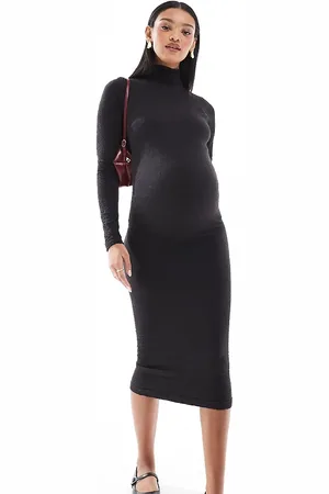 Mama;licious Mamalicious Maternity textured seamless midi dress in