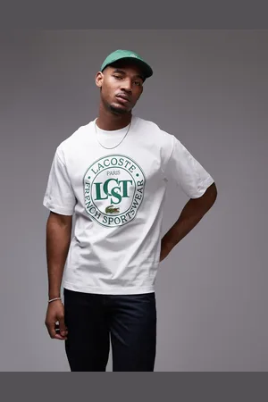 Lacoste Relaxed fit t-shirt in with varsity logo print