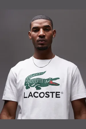 Lacoste T-shirt in with big classic croc logo print
