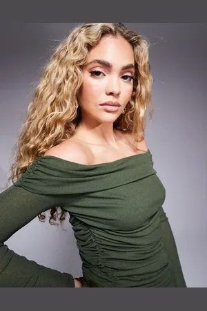 River Island Ruched bardot top in -Green