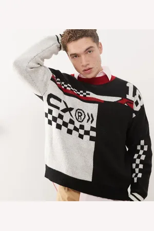 COLLUSION Oversized motocross knit jumper in -Multi