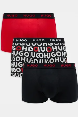 HUGO BOSS HUGO Bodywear 3 pack trunks in black, red and design print
