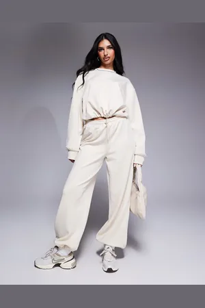 ASOS Scuba trackies with bungee cord in -White
