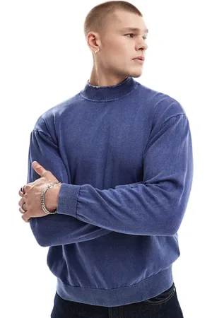 Another Influence Heavy acid wash high neck jumper in
