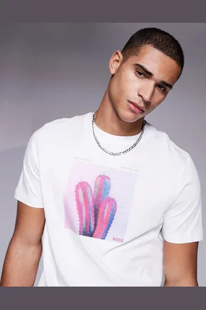 HUGO BOSS Te_mextour cactus logo print t-shirt regular fit in