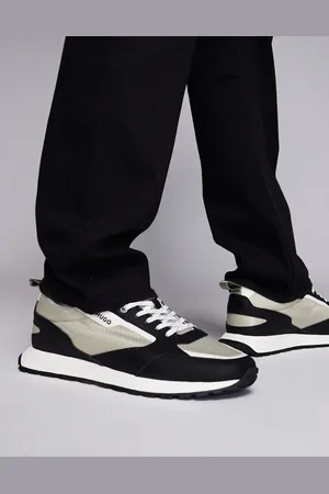HUGO BOSS Icelin contrast runner sneakers in black and stone