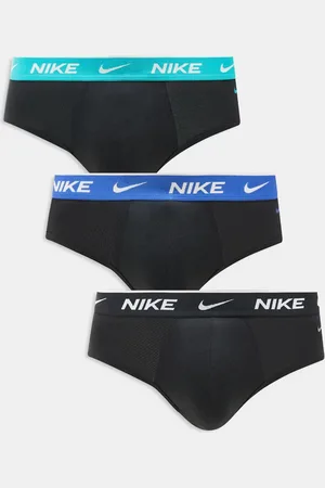 Nike Everyday Cotton Stretch 3 pack hip briefs with coloured waistbands in blue / / pastel blue