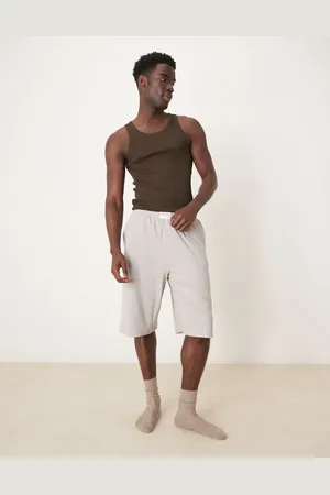 ASOS Ribbed jorts with embroidered patch in grey