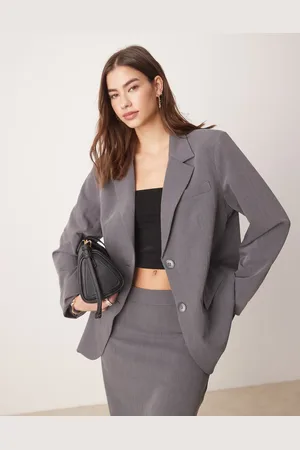 Y.A.S Oversized dad fit blazer in thunderstorm (part of a set)