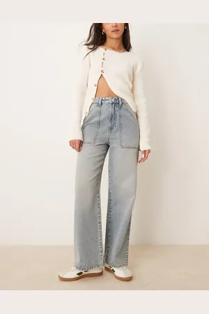 New Look Wide leg carpenter jeans in blue