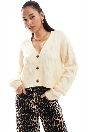 Tommy Hilfiger Chunky cable knit cardigan in butter yellow