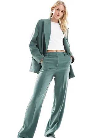 VERO MODA Tailored herringbone wide leg pants in dark (part of a set)
