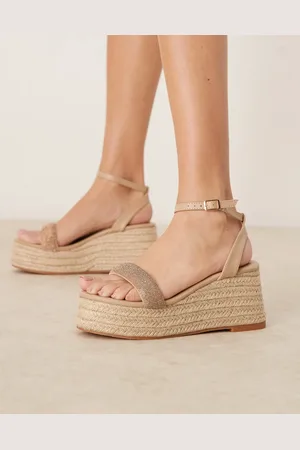 Glamorous Espadrille platform heeled sandals in