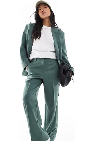 VERO MODA Tailored herringbone wide leg pants in dark (part of a set)