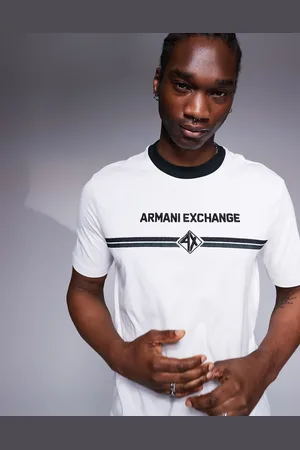 Armani Exchange Ringer t-shirt with chest logo in white