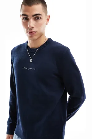 Tommy Hilfiger Linear logo jumper in navy