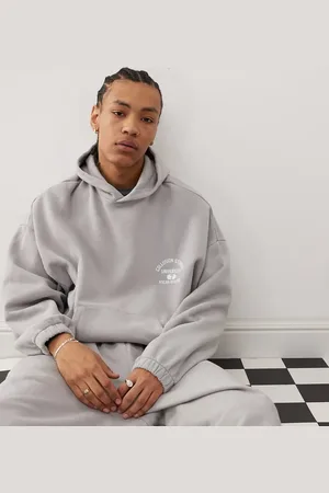 COLLUSION Oversized printed hoodie with elasticated cuffs in