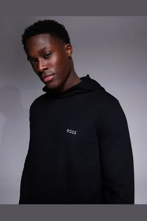HUGO BOSS Waffle logo long sleeve hooded t-shirt regular fit in (part of a set)