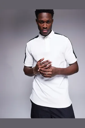 Armani Exchange Polo shirt with contrast logo taping in white