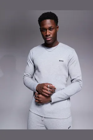 HUGO BOSS Waffle logo long sleeve t-shirt regular fit in (part of a set)