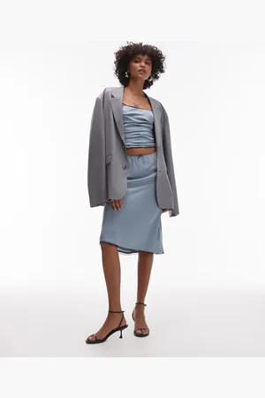 Nialaya Quinn bow detail satin midi skirt in (part of a set)