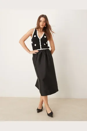 Gina Tricot Full length volume puff hem midi skirt in