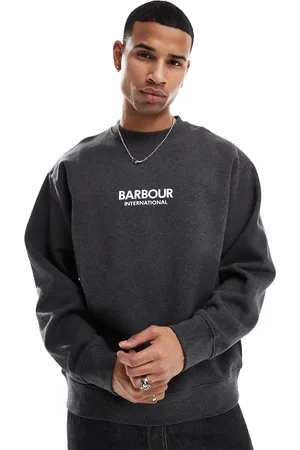 Barbour Formula oversized crew sweatshirt in dark grey