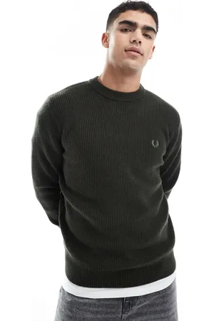 Fred Perry Lambswool knitted jumper in dark