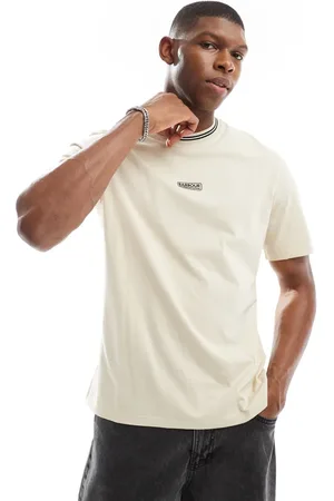 Barbour Central logo tipped t-shirt in stone-Neutral