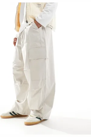 ASOS Parachute cargo pants in -White