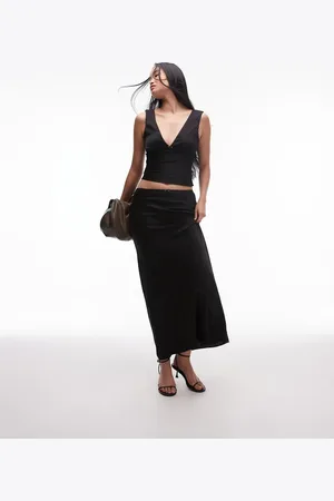 Nialaya Ravello rosette detail satin maxi skirt in (part of a set)