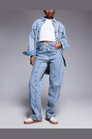 Hugo Blue Leni jeans with wave seams in blue