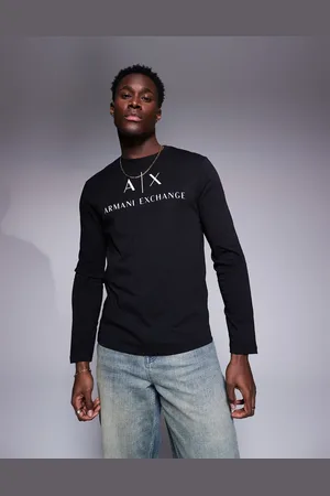 Armani Exchange Chest logo slim fit long sleeve t-shirt in
