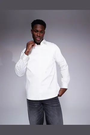 Armani Exchange Oxford shirt with logo in white