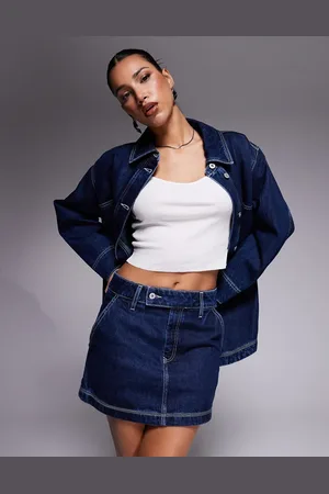 Hugo Blue Garalia denim skirt in dark blue