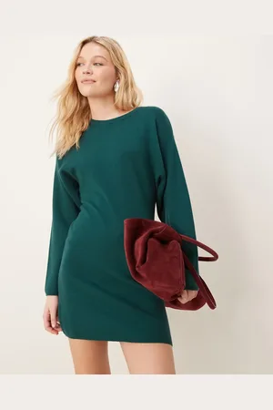 Gina Tricot Sculpted crew neck knitted mini dress in