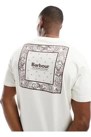 Barbour Thornley relaxed back graphic t-shirt in off white
