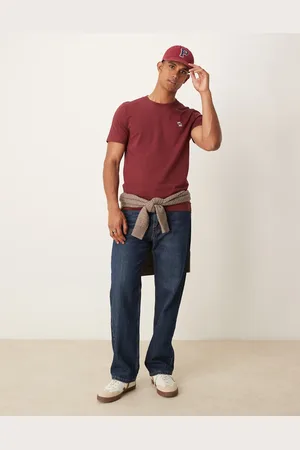 Abercrombie & Fitch Elevated icon logo t-shirt in -Red