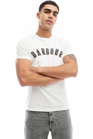 Barbour Ancroft collegiate tartan logo t-shirt in